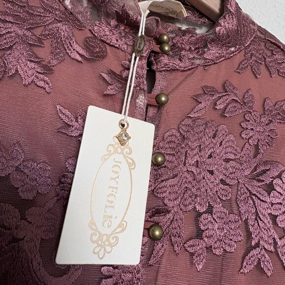 Joyfolie Bellana Dress Unconventional Lace NWT Sm Boho Western Romance SoftGirl - Picture 9 of 15